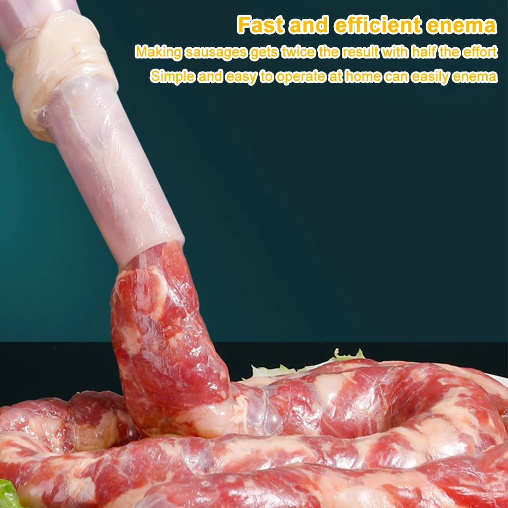 Manual Sausage Meat Fillers Automatic Hand-pushing Making Machine Funnel Nozzle Kitchen Stuffing Device Клизма | Дом и сад