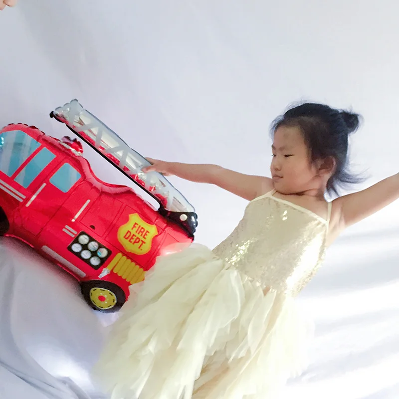 1 набор Мультяшные воздушные шары с номером автомобиля пожарная машина поезд