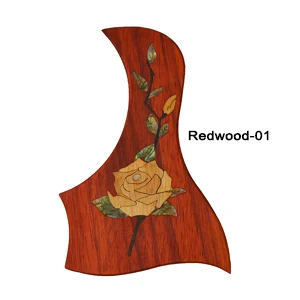 Redwood-01 HISPETECH гитарные запчасти 1 шт. деревянные накладки с цветочным узором самоклеющиеся защитные наклейки для гитары накладки для 38 39 40 41 дюймов - Цвет: Redwood-01