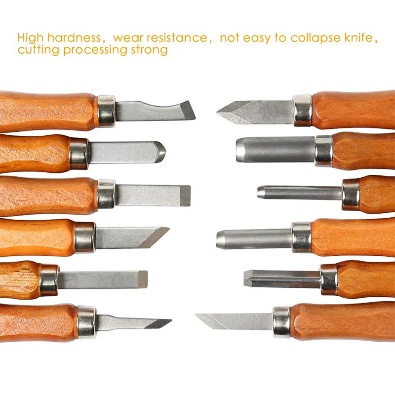 

Wood Carving Tools,12 Set Professional Steel Carving Chisels Knife Kit for DIY Sculpture Carpenter Experts & Beginners