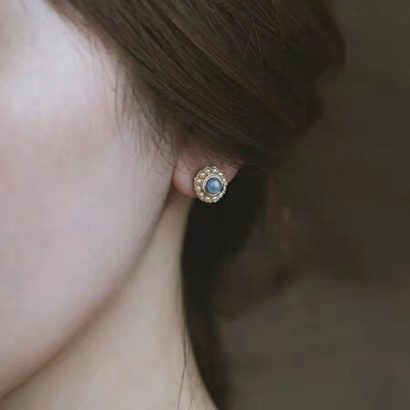 

Trendy Earrings Jewelry Small Pearl Opal Ear Stud Simple Stud Earrings Women Gift Earrings