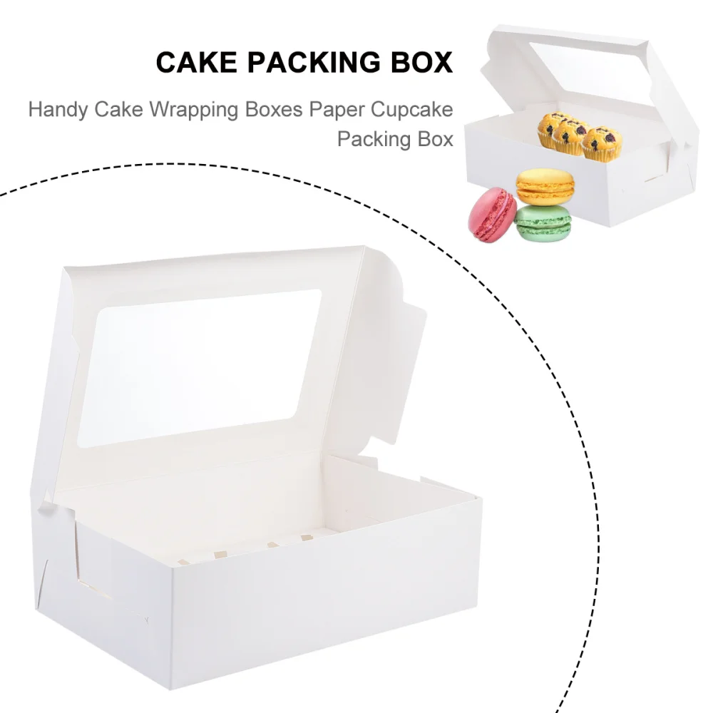 

20Pcs Muffin Cake Box Paper Cake Container Dessert Box Six-Grid Storage Box
