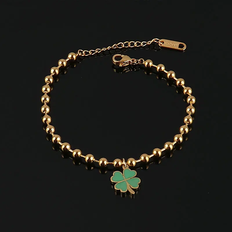 5 шт. эмалевые Подвески в виде клевера из нержавеющей стали