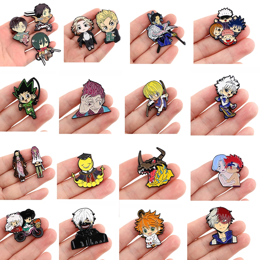 Эмалированная Заколка-лацкан Titans для рюкзаков Манга Аниме портфель значки с
