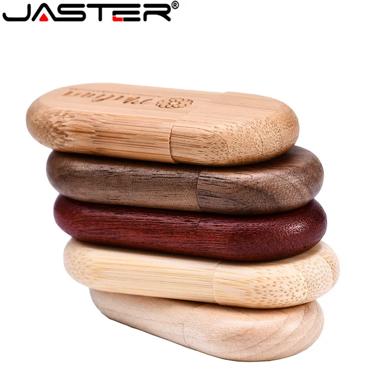 USB флеш накопитель JASTER Maple Дерево орех деревянный (заказ 5 бесплатных логотипов) 64