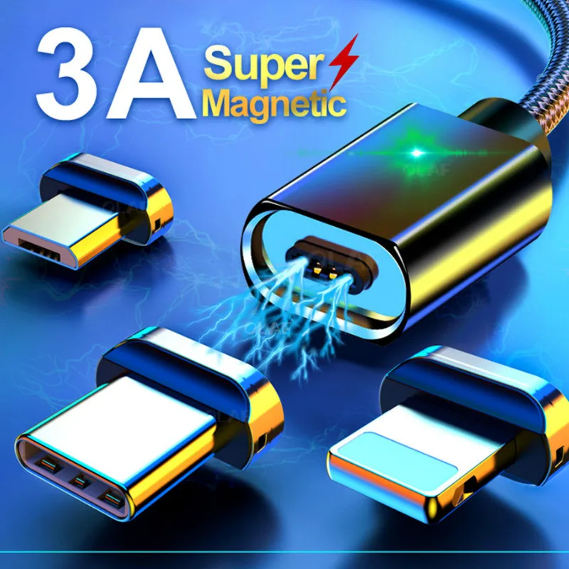 Магнитный кабель Micro USB LEAF 2 м для iPhone samsung быстрой зарядки и передачи данных