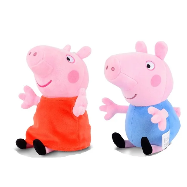 2PCS 2 шт./компл. Пеппа свинка Джордж» плюшевые игрушки, плюшевые игрушки, Семья игрушка свинка фигурку Семья куклы рождественские игрушки для детей, подарок - Цвет: 2PCS