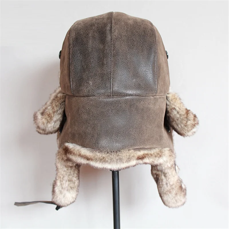 B-8480 Adult Winter Warm Man Lady Winter Cap Ear Bomber Hats Warm Russia Ushanka Bomber Hat