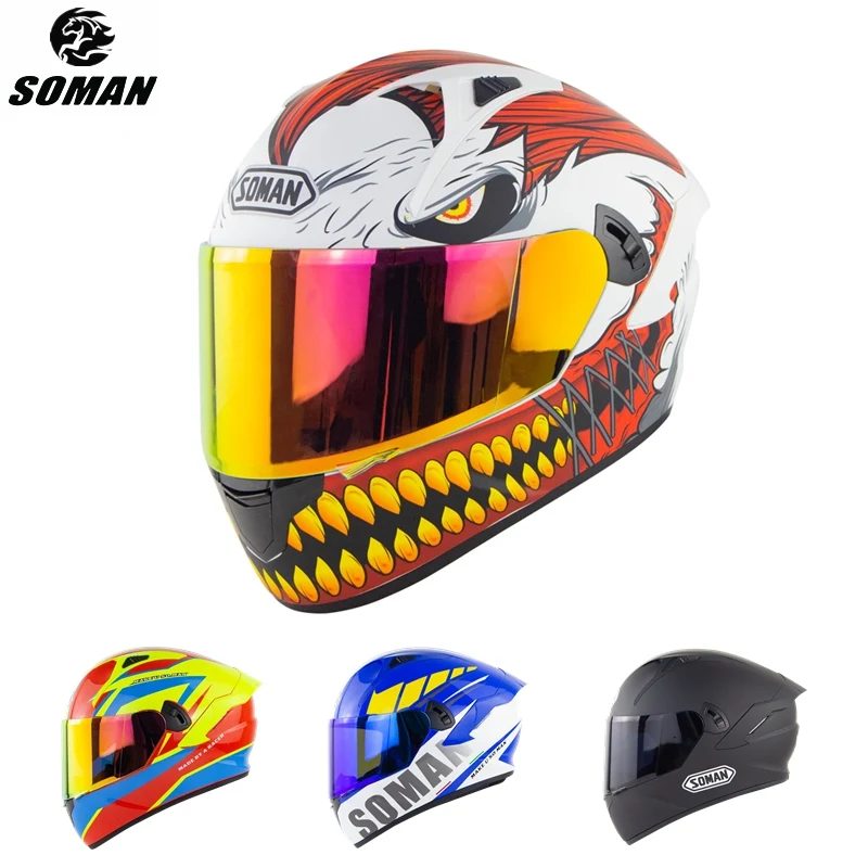 

Visera Casco Moto Dual Lens Casque Racing Crash Helmet Dot Motor Helmet Casque De Moto Helmet Moto Motor Kask Motorad Helm