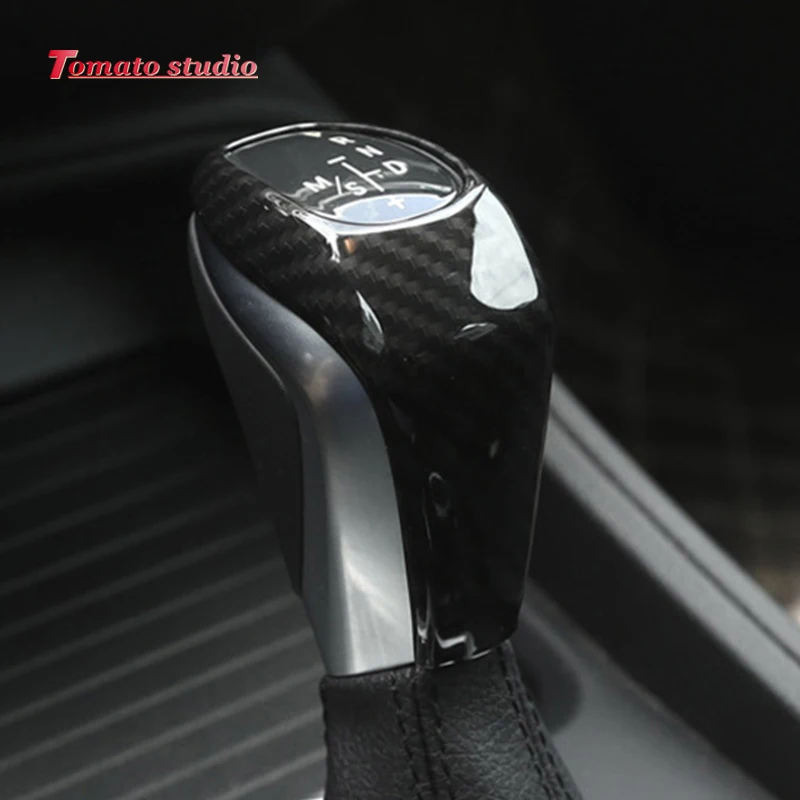

For BMW X1 F48 2016/17 2 series 218i Gran Tourer F46 2015-2017 accessories ABS Carbon Fiber Style Gear Shift Head Cover Trim