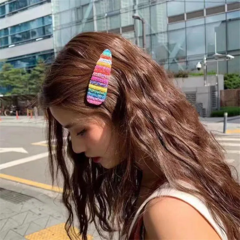 New Rainbow Sequin BB Clip Crown Flower Hairpins Children Girls Kids Hair Clips Pin Barrettes Accessories Ornament Hairclip |