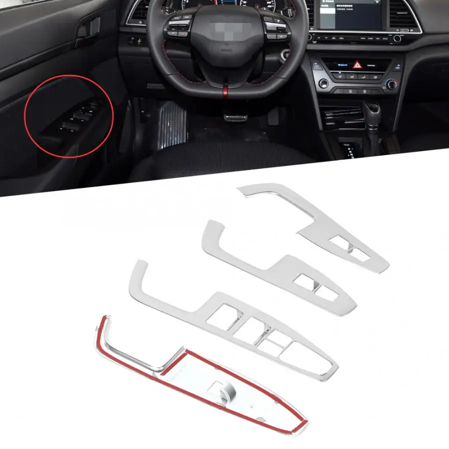 4Pcs/Set Left-Hand Drive Window Lift Control Switch Frame Trim Fit for HYUNDAI Elantra 2018-2019 car accessories | Автомобили и