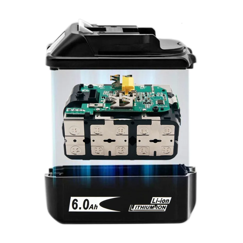 2 шт 18V 6000 мА/ч, Rechargealbe Батарея для Makita 18V BL1830B BL1860B BL1840B BL1815 LXT-400 последняя версия батарея для зарядки