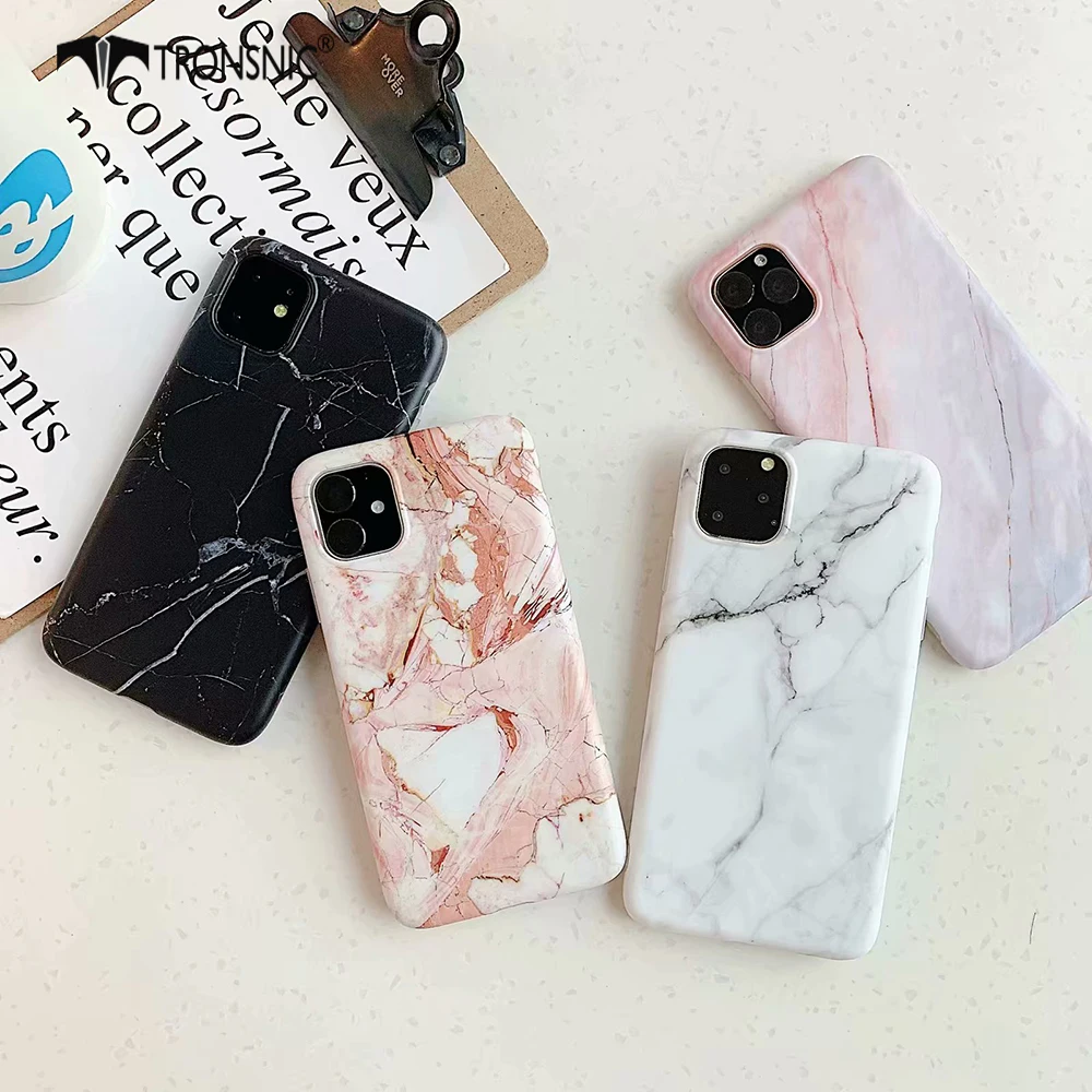 Мраморный чехол для телефона iPhone 11 Pro Max XR X XS MAX мягкий матовый желтый черный