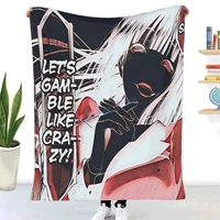 kakegurui throw blanket winter flannel bedspreads bed sheets blankets on cars and sofas sofa covers