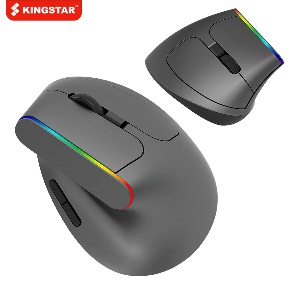 

Wireless Mouse Ergonomic Vertical Mouse 2.4GHZ Wifi 1600 DPI RGB Light 57 Degree for PC Laptop Computer Optical Mice Gaming Mice