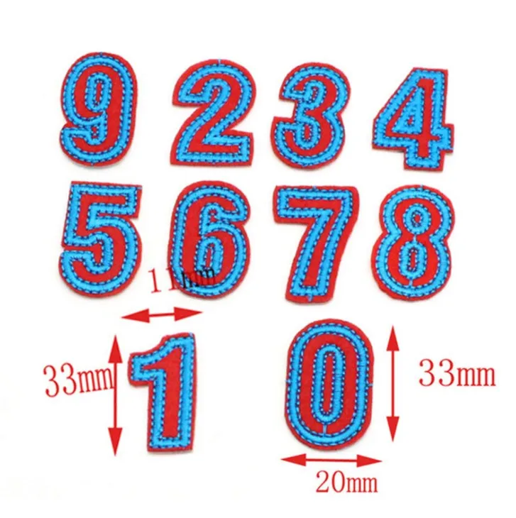 1Pcs Number Embroidered Iron On Patch Applique For Jacket Bag Clothing Sew badge Patches Garment Accessories | Дом и сад