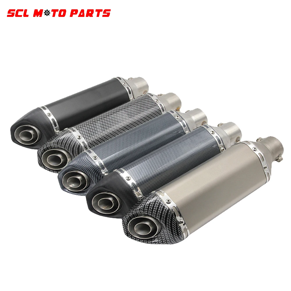 ALconstar-Racing Motorcycle Muffler Escape Moto Mufflers Exhaust Pipe 51mm Inner Silencer For Z1000 Z750 MT07 MT09