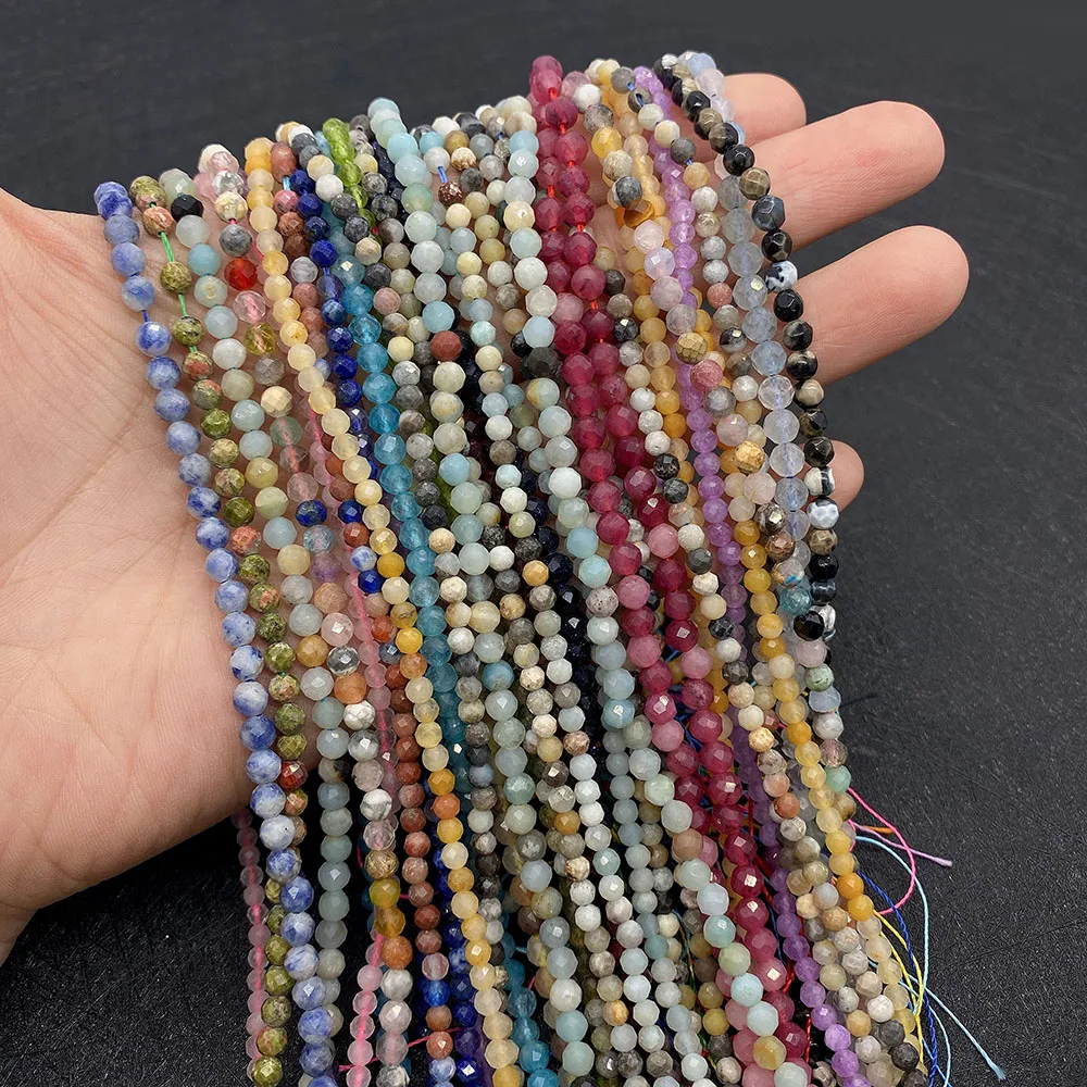 2 мм 3 4 граненые бусины из натурального камня | Украшения и аксессуары