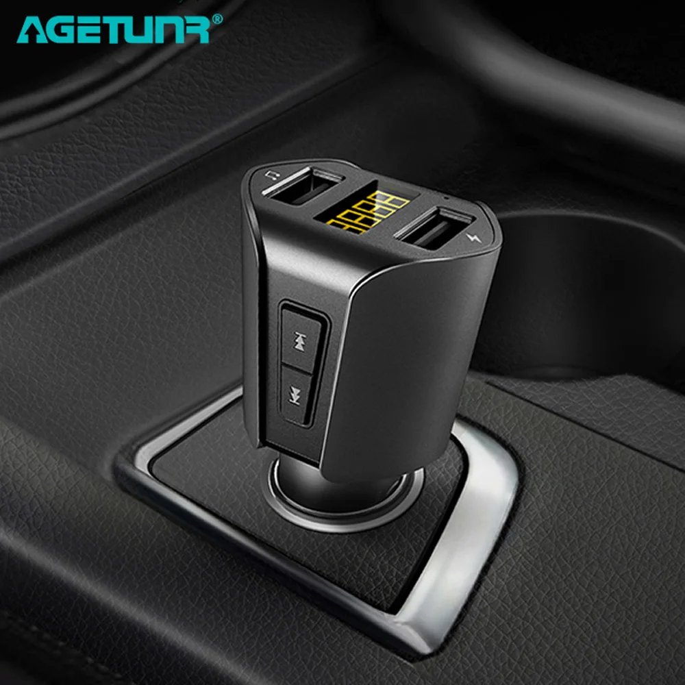 Автомобильный MP3 плеер AGETUNR T23 Bluetooth 4 2 FM передатчик зарядное устройство с двумя USB U