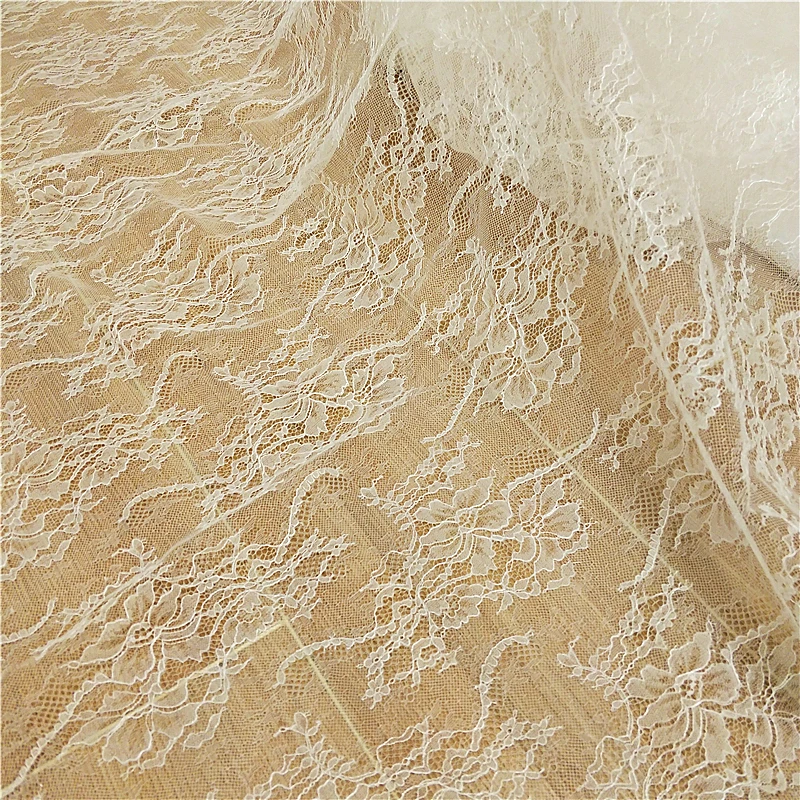 

French Lace Fabric Hollow Tulle Wedding Dress Children's Clothing Veil Curtain Gauze Tablecloth DIY Accessories
