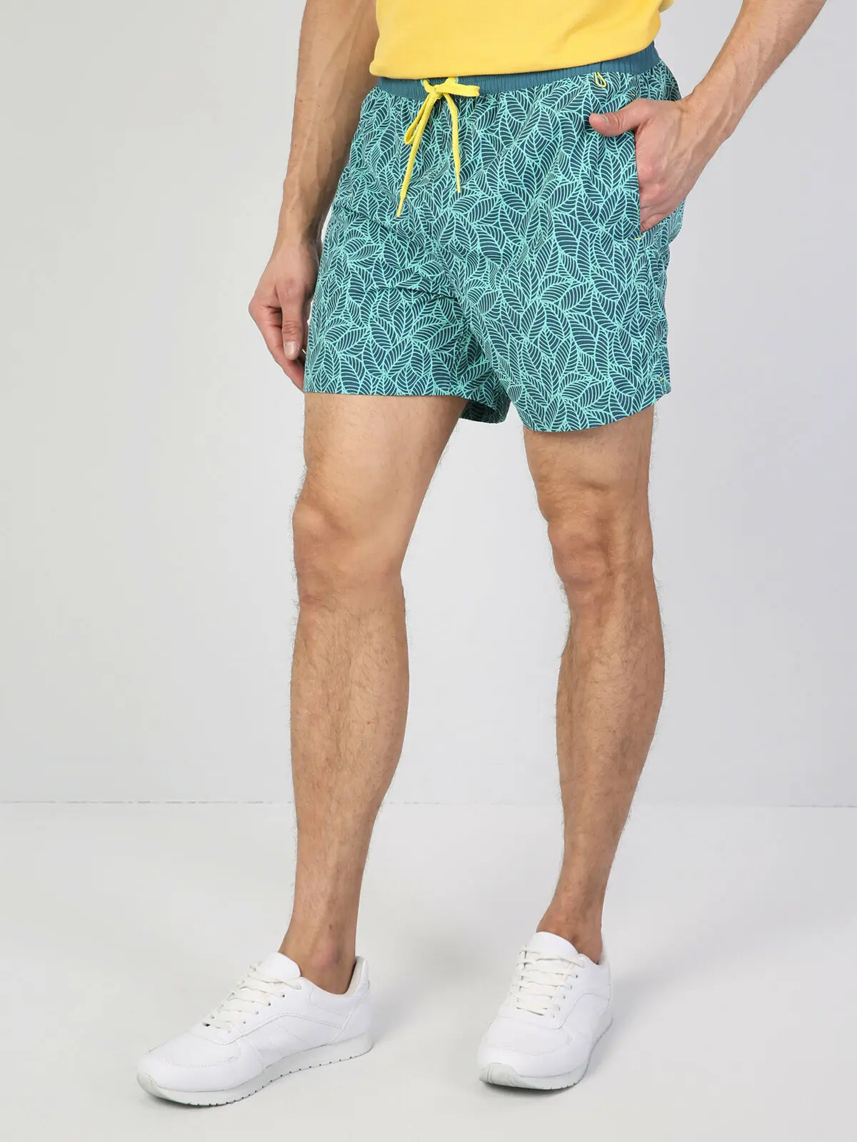

Colins Men Slim Fit MINt Green SwimShort,CL1043914