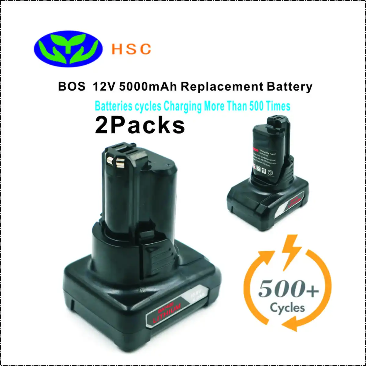 2 шт. 5.0Ah Портативный Батарея BOS12D 12V литиевая Батарея Замена для Bosch 12V Батарея BAT412 PS40-2 D-70745 2607336014