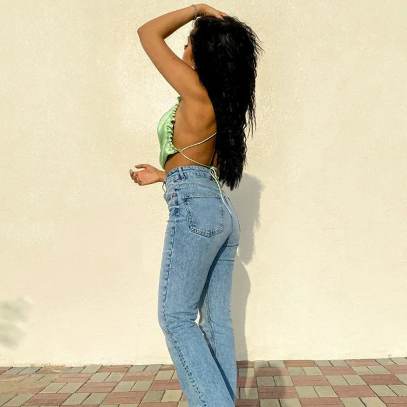 Женский Атласный топ без рукавов Летний Шелковый с бретелькой через шею