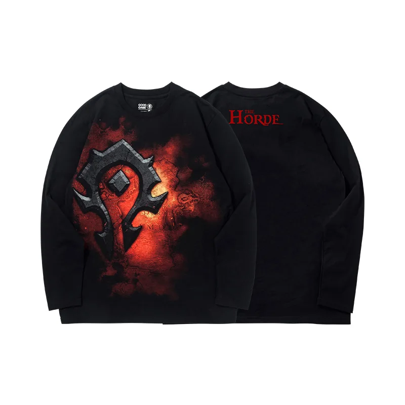 Красный TEE7 мужская повседневная одежда WOW хлопковая толстовка World of Tribe Forever Emblem For the glory of the балахоны - Цвет: Красный