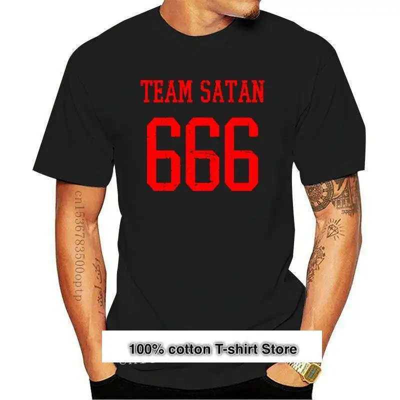 

Nuevo divertido t camisa de los hombres novedad mujeres camiseta Satan 666 camiseta apenado cartas Retro aspecto Vintage