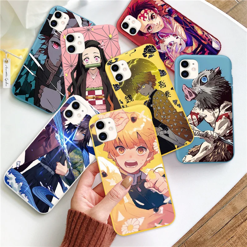 

Cute Cartoon Anime Demon Slayer Case for IPhone 12 Mini 11 Pro 7 8 6 6S Plus X XS Max Xr Kimetsu No Yaiba Anime Phone Case Cover