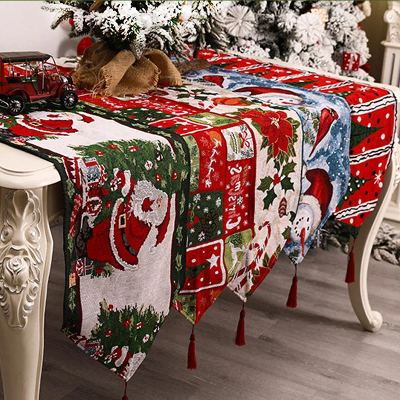 

35*180cm Creative Christmas Table Runner Xmas Party Decor Table Runners Living Room Dining Table Dress Up Home Decorationon