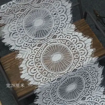 Полые круглые ресницы кружева свадебное платье украшение домашний стол флаг