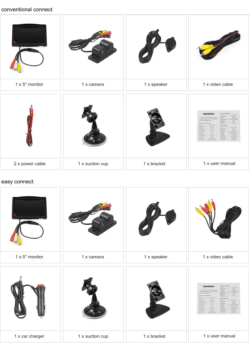 DIYKIT проводной 5 дюймов цветной TFT ЖК-монитор автомобиля+ Водонепроницаемый парковочный радар Датчик Автомобильная камера заднего вида камера парковочная система