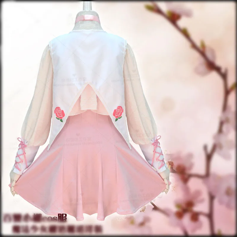 Zhomecos аниме карточка Captor Sakura Kinomoto Косплей Костюм розовый цвет |