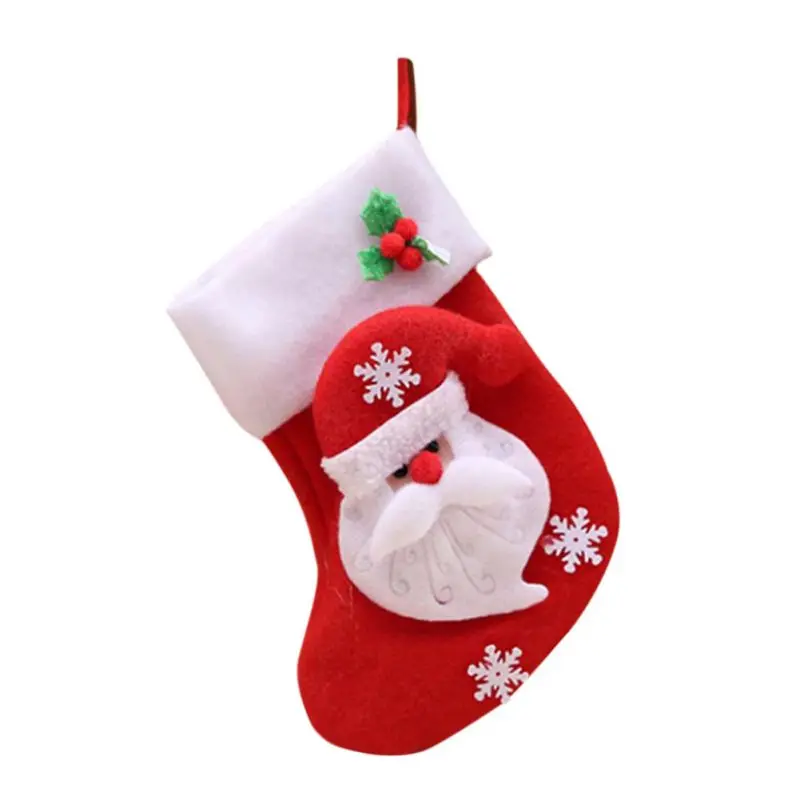 New Little Christmas Stockings Santa Claus Snowman Holiday Gift Bag Home Garden Festive Party Supplies | Дом и сад