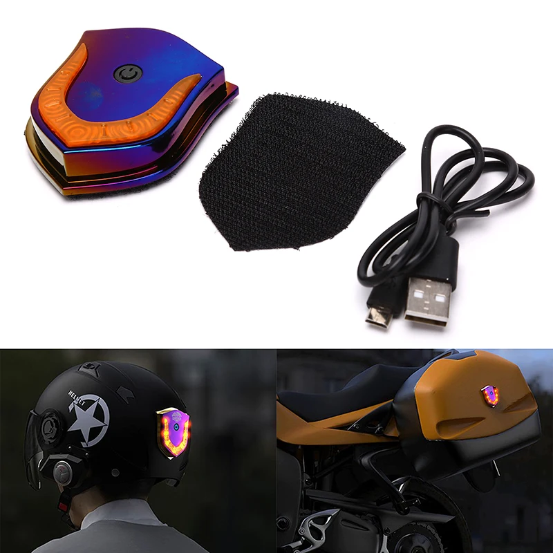 Motorcycle V Shield USB Smart Wireless Helmet Side Box Light Night Warning Light