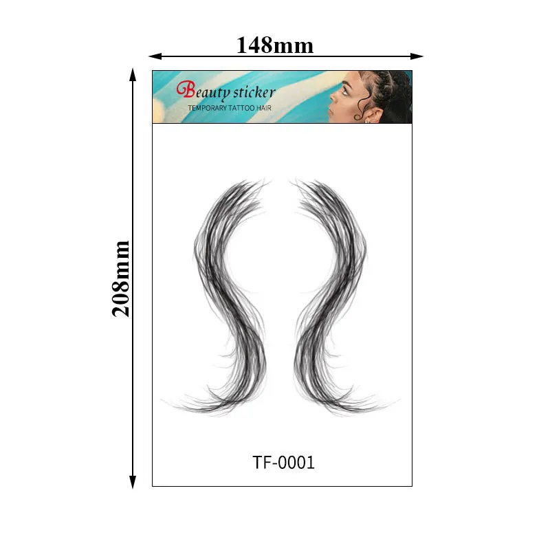 Natural Curly Hair Line Tattoos Sticker Hair Edges Template Hot Styling Tool Waterproof Fake Baby Hair Temporary Sticker