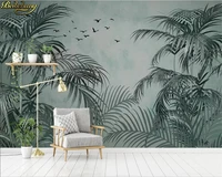 beibehang custom 3d wallpaper mural modern minimalist nordic style medieval tropical plant background wall papel de parede