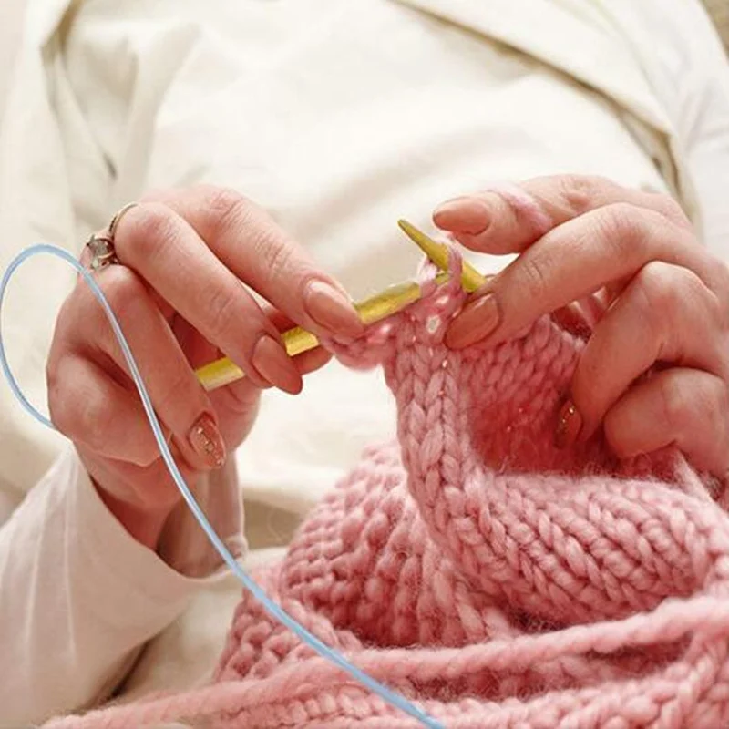 18 шт./компл. 100% бамбуковые круговой Вязание иглы Набор сделай сам с двойным острым