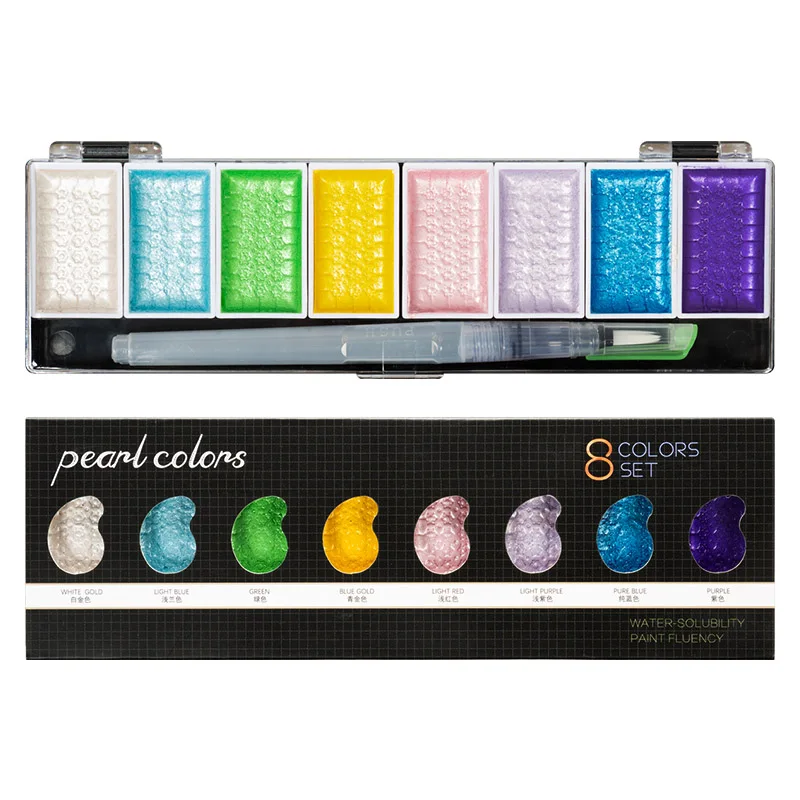 Цвета: металлик золото водная Цветная кисть ручка пигментная краска набор