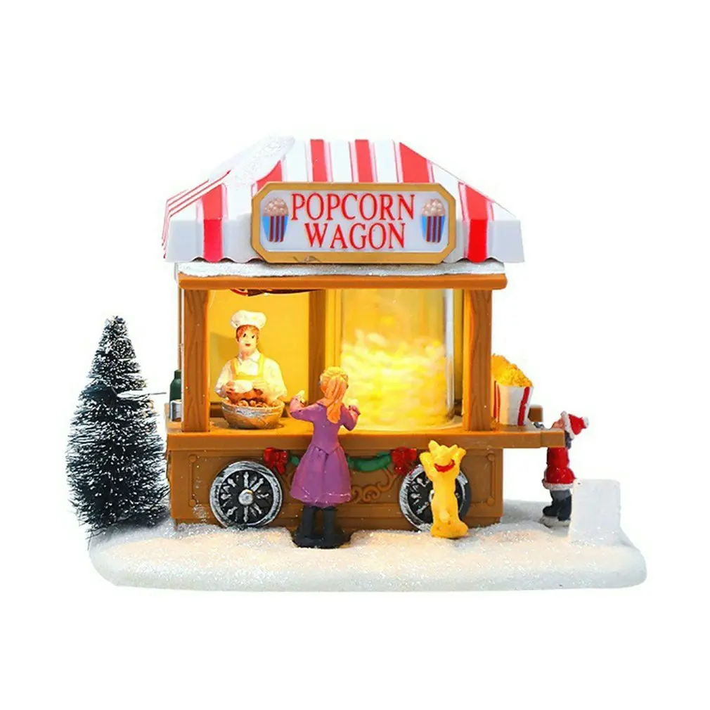 

Merry Christmas Glowing Small House Creative Holiday Decorations Micro Landscape Resin Small House Desktop Window Decoration