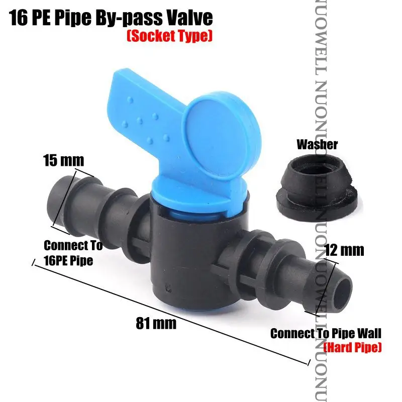 2 шт. 16 мм PE труба капельного орошения шланг разъемы Micro для полива и гайка замок