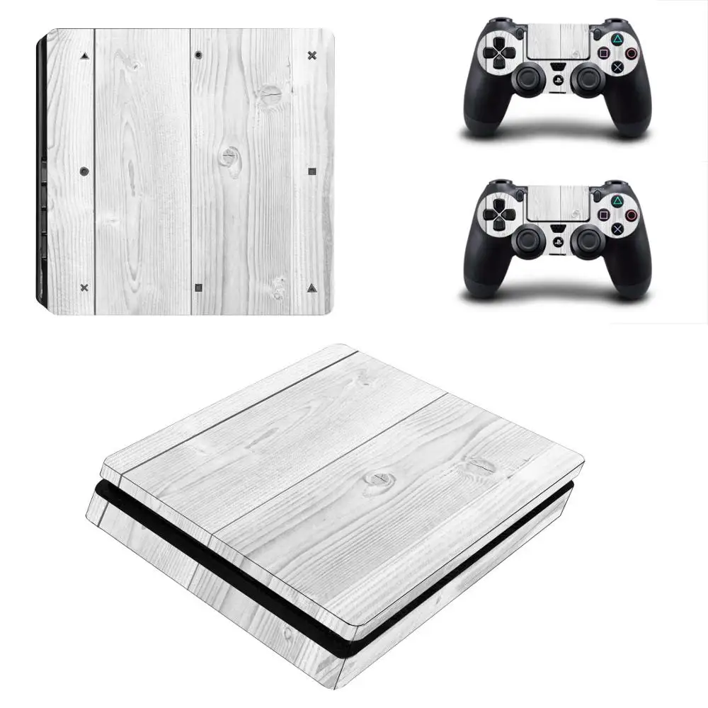 PS4 тонкие наклейки PS 4 Play станция деревянные зерна кожи наклеивающиеся Переводные