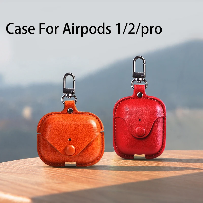 Luxury Soft For Apple Airpods Case 3 Accessories Luxury Leather Case For AirPods 2 pro Earphone 3 Black Cover With Keychain hook