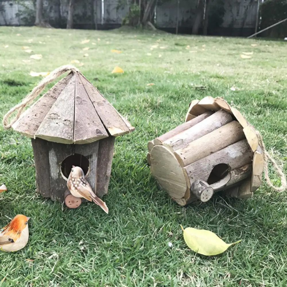 Простой деревянный подвесной Загородный сад Chickadee Птичье гнездо домик клетка