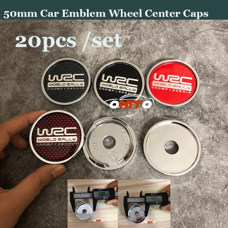 

20pc 50mm Logo Badge Car Emblem Wheel Hub Cap for WRC Wrc Auto Wheel Center Cover Pvc Bae Styling