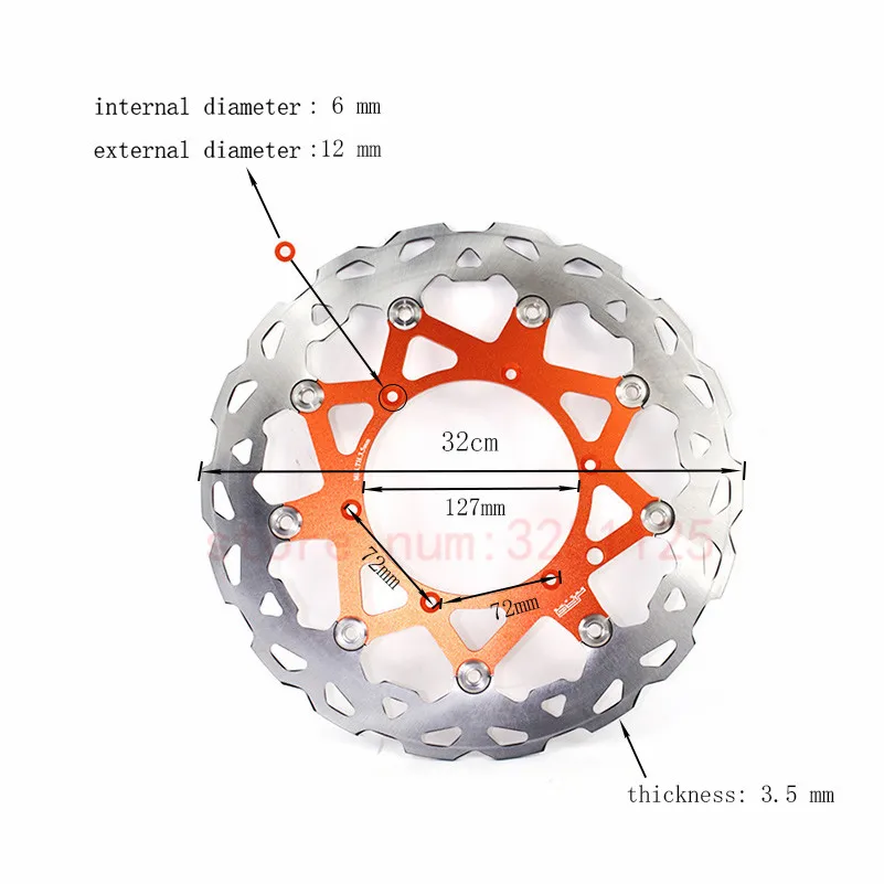 320MM Front Floating Brake Disc Rotor for KTM EXC GS EXCF SX SXF SXS XC XCR XCW XCF XCRF MXC MX SMR SIX DAYS Supermoto | Автомобили и