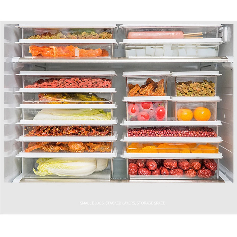 Refrigerator Food Storage Container With Lid Sealed Crisper Fresh Keeping Egg Fish Box Spacer Organizer Case | Дом и сад