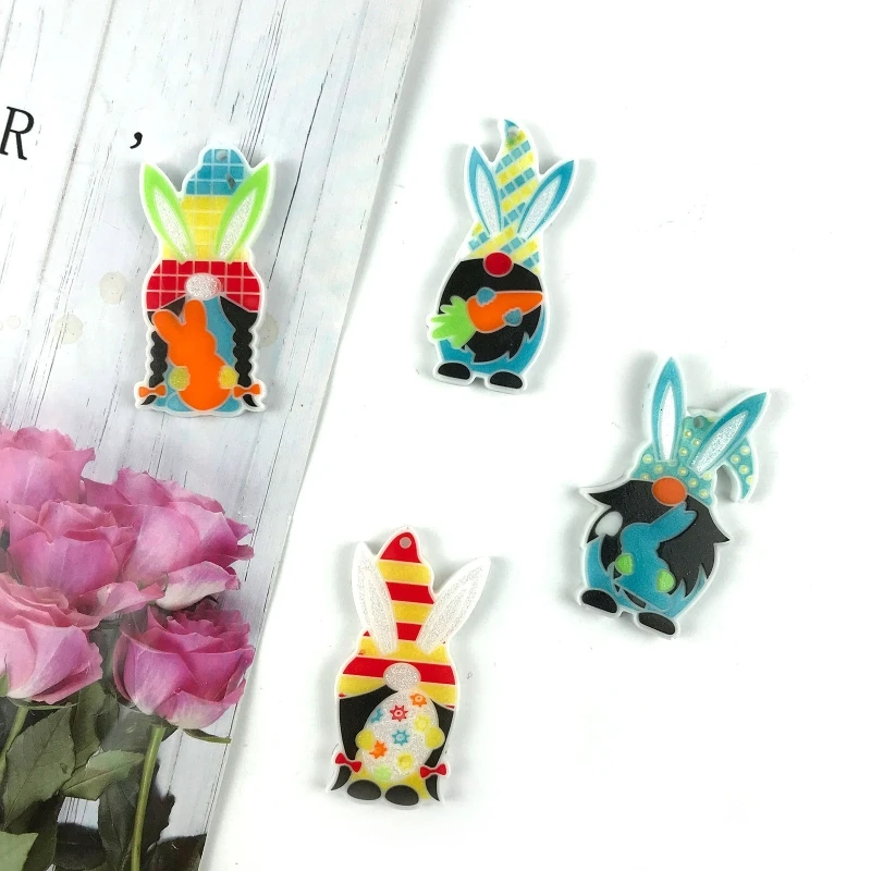 

Easter Gnome Rabbit Keychain Epoxy Resin Mold DIY Crafts Jewelry Casting Tool Keyring Pendant Silicone Mould T8DE